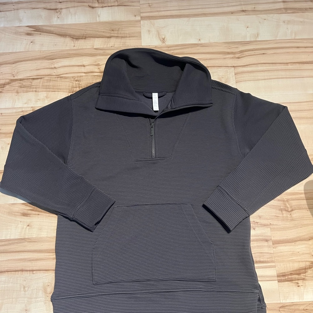 Zella Charcoal Ribbed Pullover
